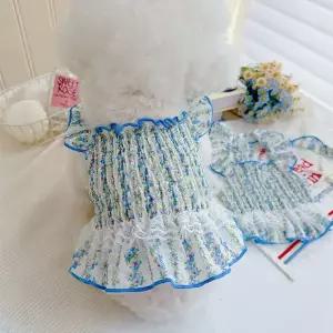 애견 플라워 원피스+머리핀 강아지 여름옷 펫용품 반려동물 치마 캠핑 용품점 반려 쿨티 반려련 의류 드레