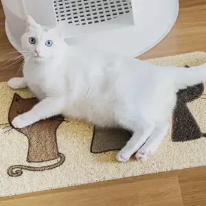 고양이 화장실 매트 모래 방지 패드 스크래치 청소 사료 용품 모래통 사이즈 반려동물 용화장실 관리 생활