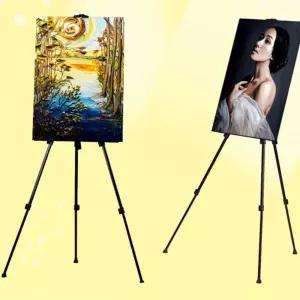 접고펴기 간편한 3단 휴대용 이젤 전시 일반형 받침대우드 캔버스 용이젤 미술대회 캠버스 전시회 전시용