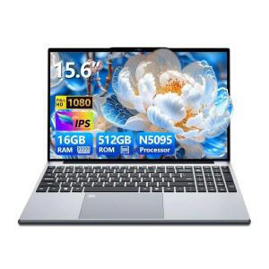 옴니카 2025 노트북, 16GB DDR4 512GB SSD 포함 15.6인치 N5095 쿼드코어 최대 2.9GHz, 백라이트 키보드 휴대용 지문 인식, FHD 1920 * 1200, WiFi5, BT4.2, Win 11 Pro