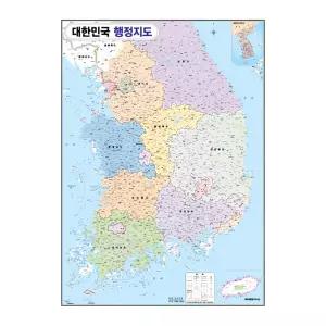 지도닷컴 코팅형 대한민국 행정지도 78 x 110 cm + 세계지도 + 케이스