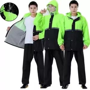 방수 탈부착 얼굴보호 이중캡 메쉬 안감 형광 우비 여자 레인코트 방수코트 자전거 접이식 우비 배달