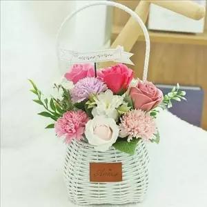 비누 꽃 카네이션 바구니 스승의날 선물용 장식품