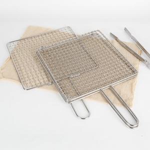 업소용 스텐석쇠 손잡이 그릴 고기 접이식 사각 겹석쇠 불판