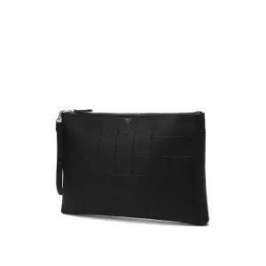 [롯데백화점]닥스 액세서리 LL선물포장[GRID MAXI] 블랙 그리드 패턴엠보 소가죽 클러치DBBA4E279