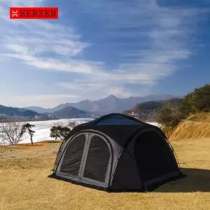 에르젠 라운지쉘터 S6 / 에르젠 대표쉘터 4면 출입문 탈착과 천장 TPU 루프 장착