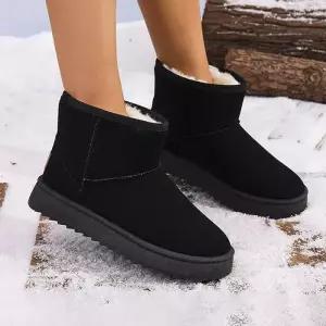ONM 여성 통굽 털부츠 숏 기모 안감 스웨이드 앵클부츠