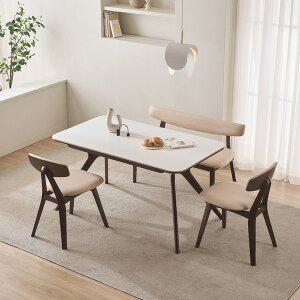 [삼익가구][기본배송비무료]라포트 포세린 세라믹 4인용 원목 1400 식탁세트(벤치1+의자2)