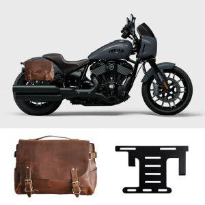 인디안 스카우트 바버 사이드백 소가죽 테일백 복고 바이크