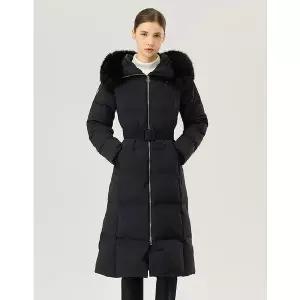 [르꼬끄](강남점)[이월][60% OFF] 여성 밍크퍼 구스 롱다운 BLK / QP422ODJN2