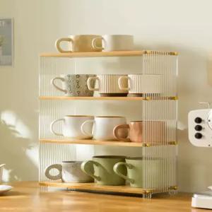 컵 진열대 미니 선반 주방 수납 정리대 찬장 카페용 보관장