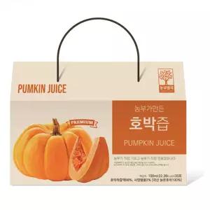 국산 늙은호박즙 100ml 30포 선물세트 건강즙 붓기완화 건강음료