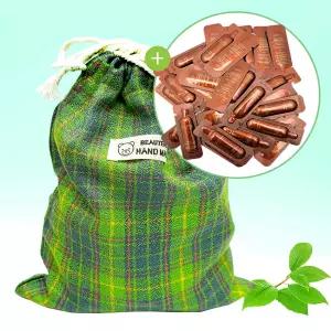 스트링 파우치(오휘 더퍼스트 제너츄어 제뉴뮨 앰플 60매) 초록체크M