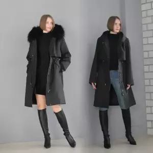 NEW 천연렉스안감 풀스킨 라쿤후드롱야상