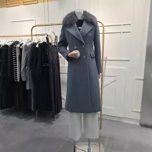 [에고이스트]탈부착 퍼 카라 더블버튼 슬림 롱 코트 EQ4WC160CH_CA