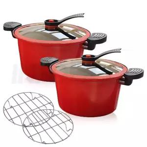 독일 몬타 요술 진공 냄비 가스레인지 인덕션 호환 6L 대용량 세라믹 코팅 저압 진공 찜기 밥솥 냄비 2세트