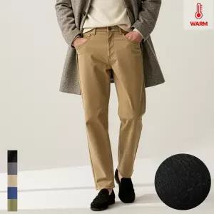남자 겨울 기모 바지 융본딩 일자핏 면바지 허리 스판 5컬러 HC285