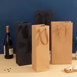 튼튼한 양주 쇼핑백 참기름 긴 봉투 손잡이 종이 가방 크라프트 선물용 고급 무지 두꺼운 답례 위스키