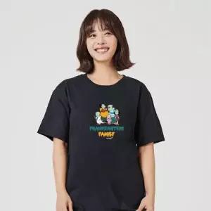 키밍 프랑켄슈타인 패밀리 그래픽 반팔티 캐쥬얼 W76846F