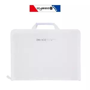 마이비즈 모닝글로리 손잡이 클리어화일 화이트 지퍼 폴더화일 폴더파일