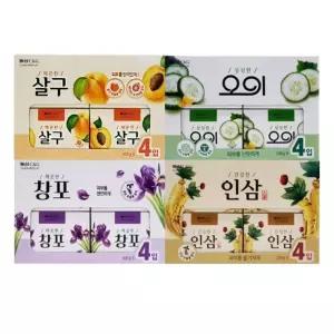 창포 향좋은 살구 4개입set 동산 미용비누 인삼 오이