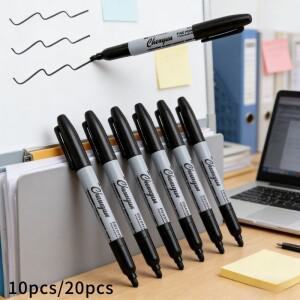 10/20개 블랙 마킹 펜 얇은 헤드 디자인 방수  건조 후크 라인 드로잉 펜