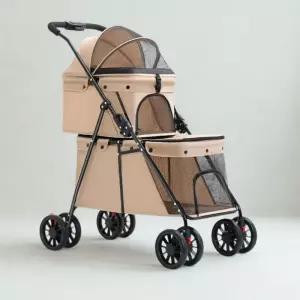 강아지유모차 애견유모차 다견 소형견 고양이 중형견 개모차 2단 접이식 모