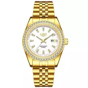 Lige LIGE Men 쿼츠 시계 [세금포함] [정품] 럭셔리 골드 스틸 손목시계 Male Calendar Date [정품]es 패션