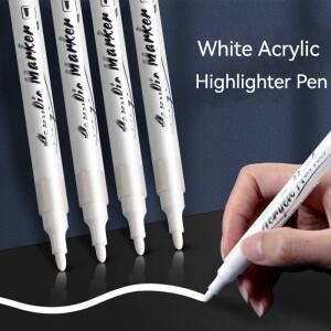 바위 그림 세라믹 유리 목재 타이어 직물 메탈 캔버스에 사용할 수 있는 흰색 페인트 펜 8개 색상 스택형