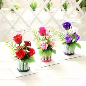 로즈 용돈박스 케이크 10 레드 시험지 상자 기념일 디저트 장식 은색 선물 나무 파티 요리