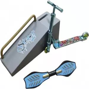 성도긴 핑거 스케이트보드 파크 세트 램프 소품 블루 헤드 스쿠터 다이내믹 보드 스포츠 애호가에게 적합