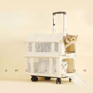 강아지 여행가방 분리형 고양이 A 2층캐리어 이동가방 바퀴