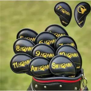 [관부가세포함] 골프 클럽 아이언 4-11-AS 헤드 커버 혼마 베레스 로고 블랙 화이트 10개 세트