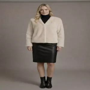 [노블밍크]CJ1003 엘레강스 페이크퍼 자켓 화이트