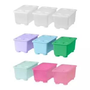 이케아 GLIS 글리스 수납함+뚜껑 17x10cm 3개세트 필기도구보관함 소품정리함 미니수납함