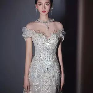 머메이드 드레스 연주 피로연 빅사이즈 감성 파티 촬영