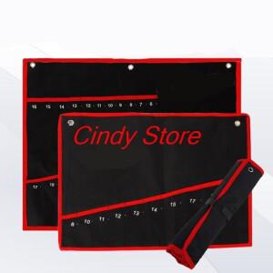 실용적인 캔버스 도구 가방  렌치 롤업 접이식 스패너 정리함 파우치 케이스  수공구 보관 1pc