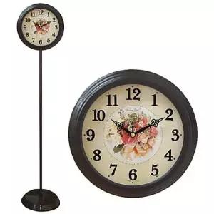 GB6066 무소음 월넛핑크장미 단면 스탠드시계 한국 무소음시계 인테리어시계 메탈시계 벽시계 스탠드시계