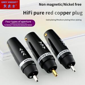 그레이 나이트 순적색 구리 금도금 실버 로듐 RCA 플러그 하이파이 오디오 케이블 프로젝터 믹서 4 개