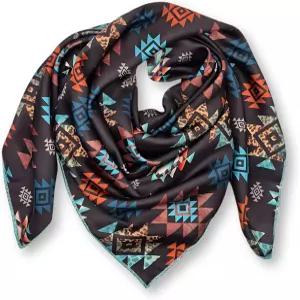 Holder Creek Co 와일드 래그 실크 스카프 36 웨스턴 카우보이 반다나 스퀘어 솔리드 블루 백 사이드