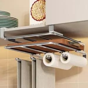 ( )도마 꽂이 키친 타올 걸이 스텐 홀더 행주 수납 주방 정리 선반 거치대