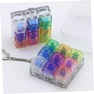 엘이디 불빛 키보드 키캡 클릭커 딸깍이 투명 케이스 키링 열쇠고리