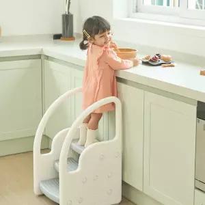 에듀플레이 3단 아기 유아 손잡이 발 디딤대 (화이트) 침대 화장실 욕실 계단