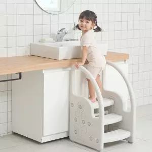 에듀플레이 3단 아기 유아 손잡이 발 디딤대 (모카베이지) 침대 화장실 욕실 계단