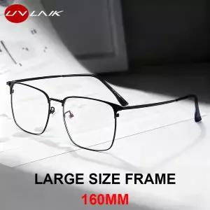 티타늄안경테 UVLAIK 비즈니스 안경테 남녀 공용 오버사이즈 160MM 메탈 사각 프레임 착용감 편안한 광학