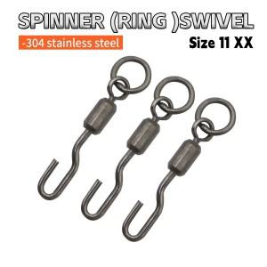 10개입 잉어 낚시 액세서리 스피너 링 스위블 사이즈 11 304 스테인리스 스틸 훅 키커 수축 튜브