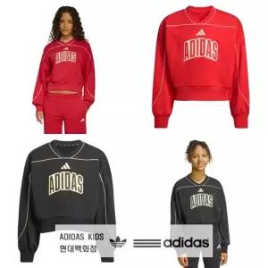 [아디다스키즈] 아디다스 스태디움 스웨트셔츠 KD3451(레드) KB7029(블랙) 맨투맨  주니어 130/140/150/160