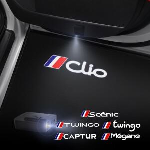 캡처 시닉 트윙고 RS GT 스포츠카 문짝 웰컴 라이트 레이저 프로젝터 로고 무선 감지 액세서리  1 개  2 개