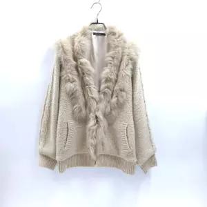 가다컴퍼니 TWIGGY 트위기 폭스퍼트리밍 알파카블렌드 케이블 니트가디건 니트자켓 C4383