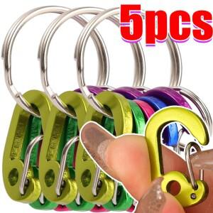 멀티 훅 카라비너 키체인 오거나이저 헤비 듀티 알루미늄 합금 키 및 장비용 내구성 휴대용 EDC 하이킹 캠